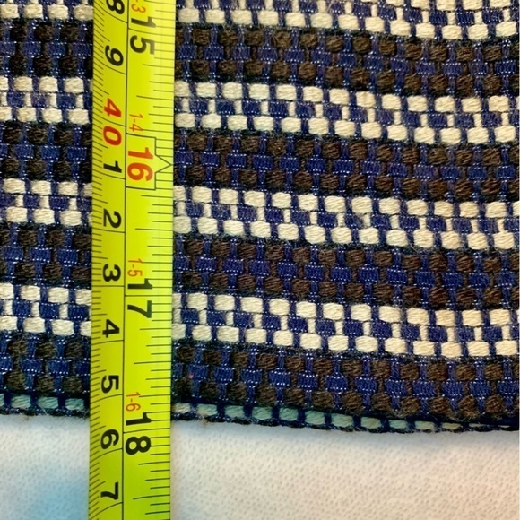 LOFT Mini Skirt Size 2 Blue Tan Black Woven Acrylic Cotton Full Lining Back Zip - Picture 10 of 12